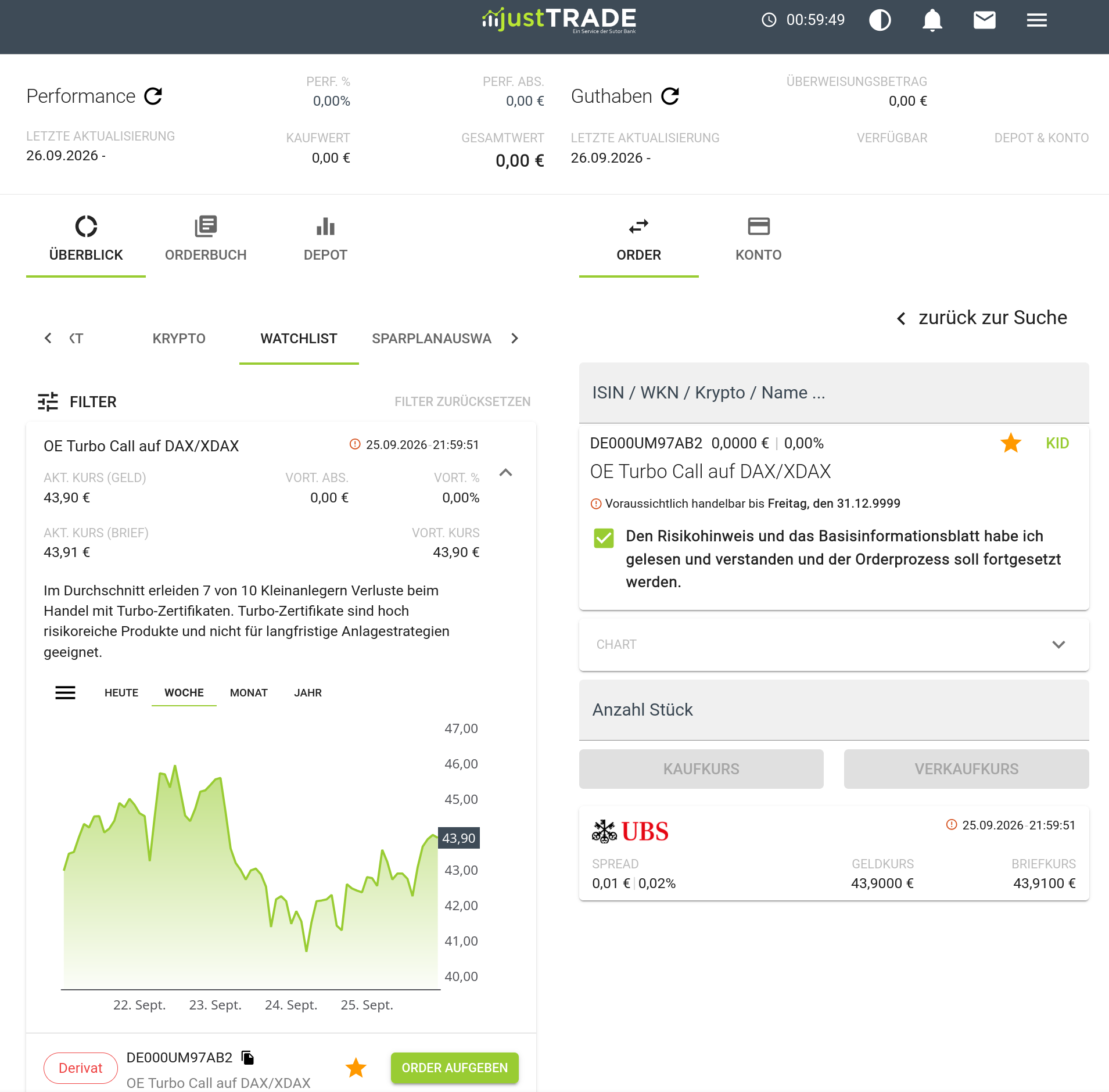justTRADE – Ansicht 1