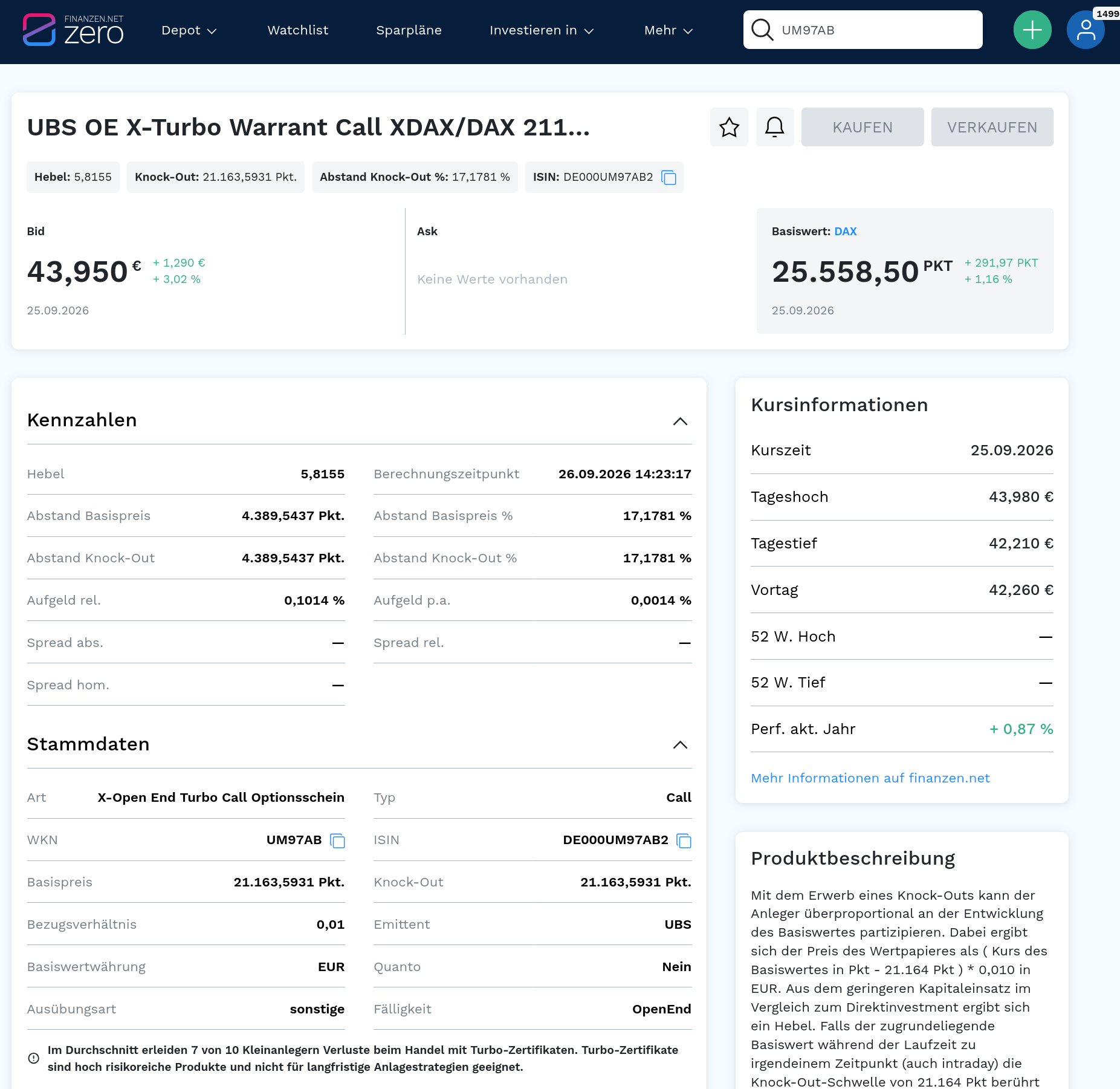 finanzen.net ZERO – Ansicht 3